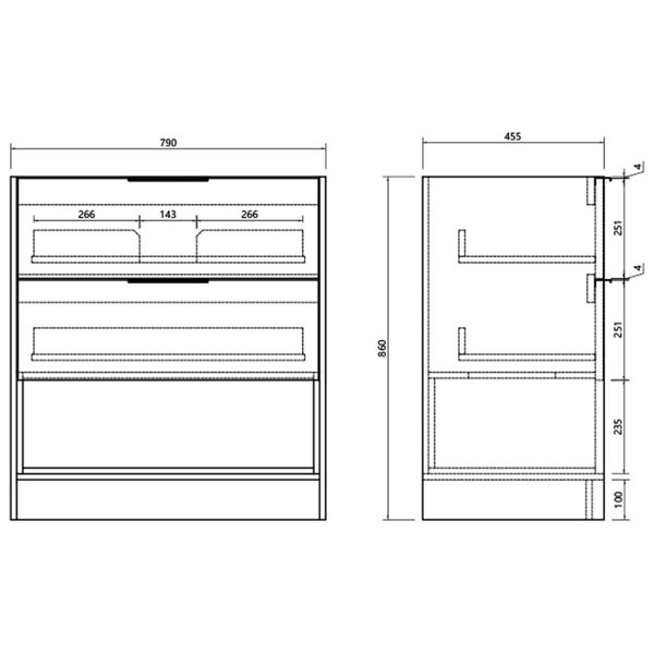 Fremont Fluted Floor Vanity with Arc Top 800mm - Moonlight White Carousel 4