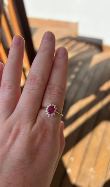 Gold Ruby and diamond 9ct Ring Carousel 2