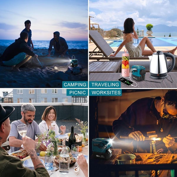 200W Power Inverter with FREE Makita 18v Battery Carousel 9