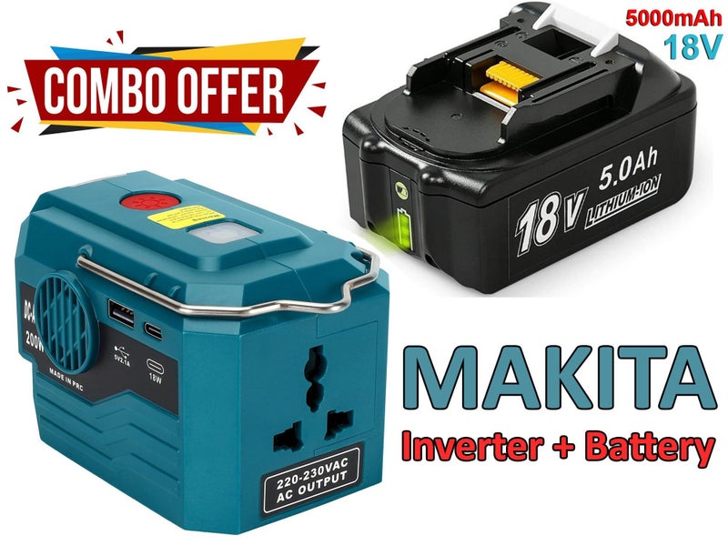 200W Power Inverter with FREE Makita 18v Battery Carousel 1
