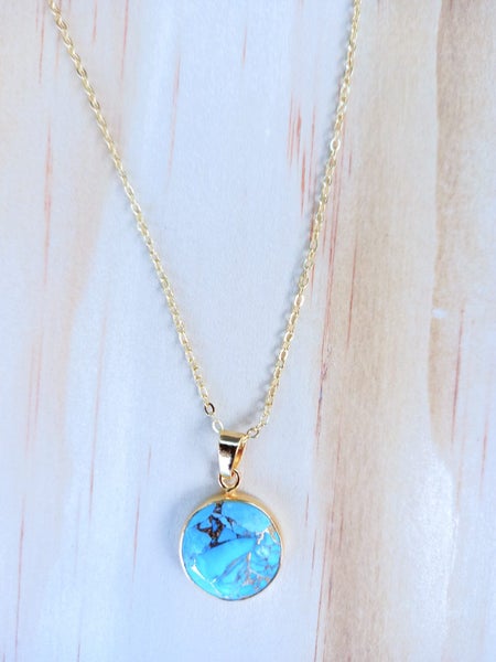 Turquoise Necklace, Gemstone Necklace, Mohave Turquoise Necklace Carousel 1