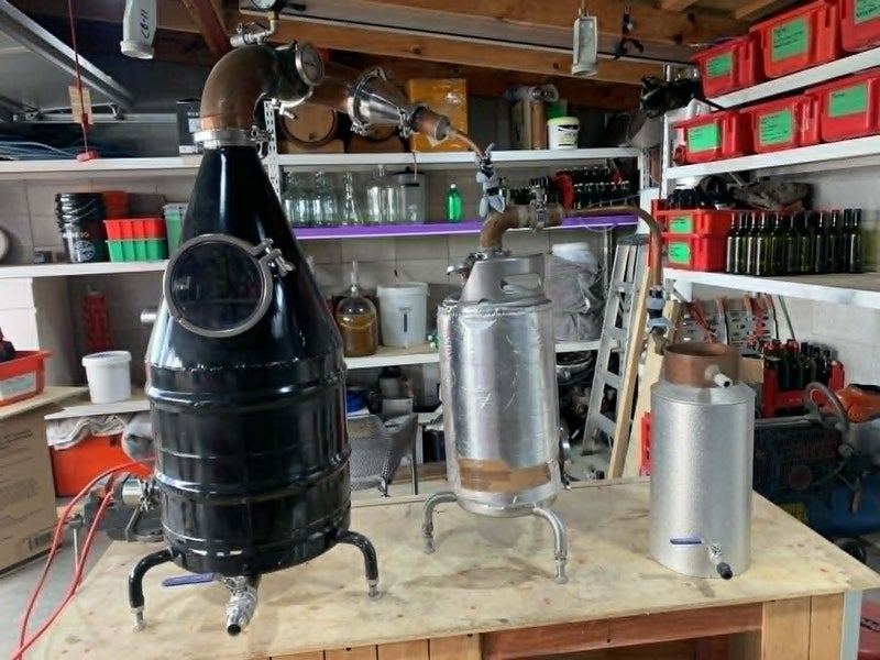 Alcohol distilling, Pot Still, Column Still, with Thumper Carousel 1
