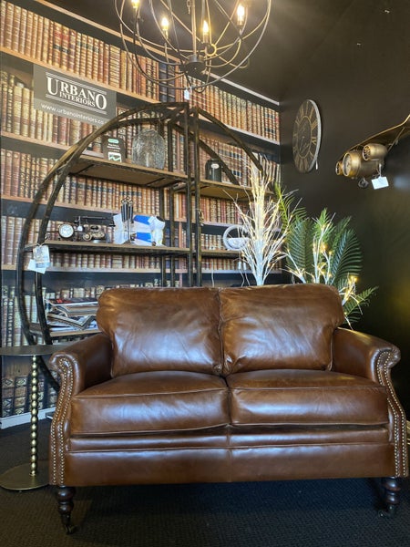 Urbano Interiors - Sandringham Aged Italian Leather 2 Seater Carousel 4