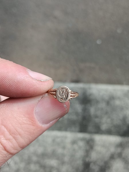 Tiny Edwardian 10CT gold ring (Monogramed) Carousel 1