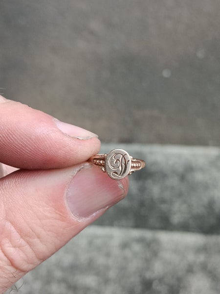 Tiny Edwardian 10CT gold ring (Monogramed) Carousel 13
