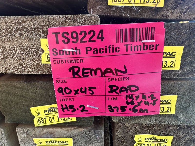 PINE FRAMING - REMAN - 90 x 45mm H3.2 MG - 375.6m - TS922464672556358915112