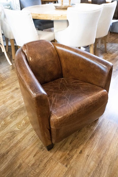 Urbano Interiors - Vanguard Aged Italian Leather Chair Carousel 1