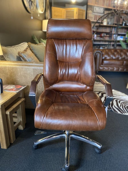 Urbano Interiors- GM Vintage Leather Height Adjustable Study Chair Carousel 2