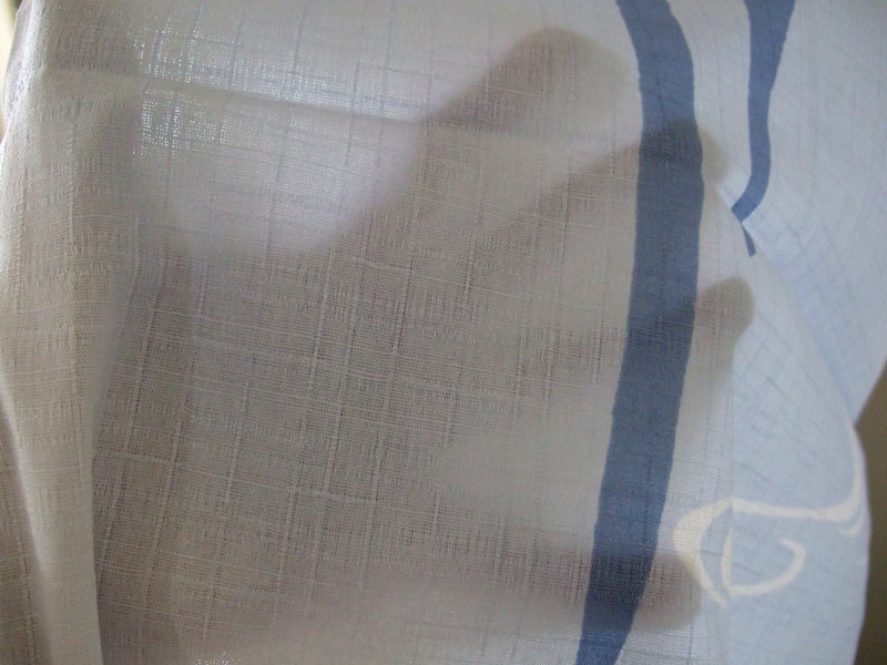 Japanese noren, doorway curtain. Privacy or decor. 100% cotton IRISES IN BLUE Carousel 8