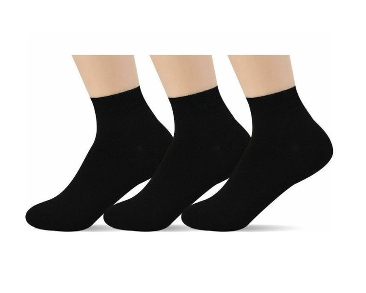 Men Women Trainer Ankle Quarter Crew Socks Cotton Casual Sports 4 Pairs Black Carousel 1