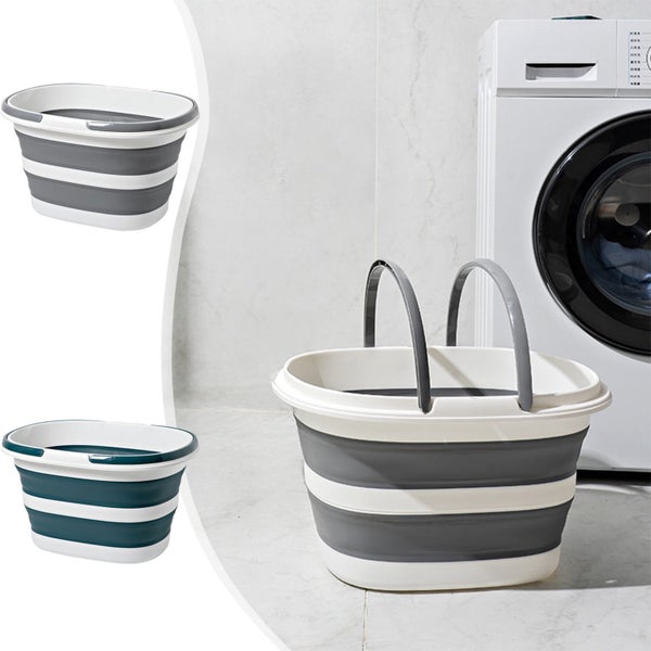 Collapsible Plastic Bucket, Foldable Mop Bucket Laundry Basket with Handle, Carousel 1