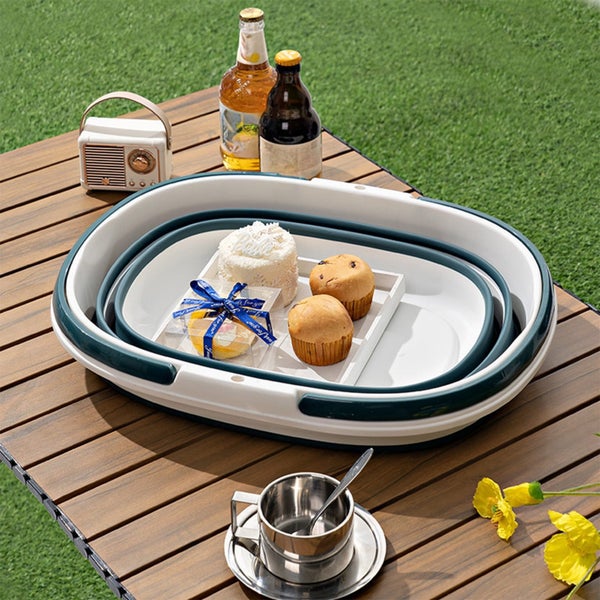 Collapsible Plastic Bucket, Foldable Mop Bucket Laundry Basket with Handle, Carousel 9