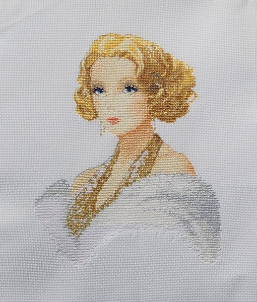 Madeleine, finished cross stitch picture by John Clayton Elegance. Carousel 1