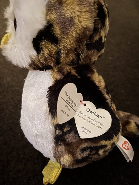 Two large Owl Tys- one with tags Carousel 2