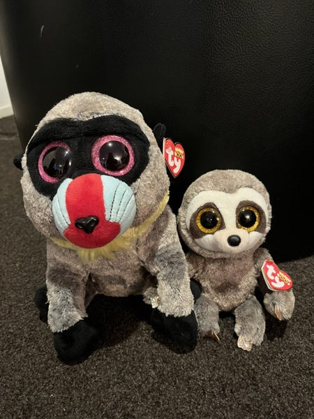 Two Tys - with tags. 1 large baboon (mandrill) and 1 medium size sloth Carousel 1