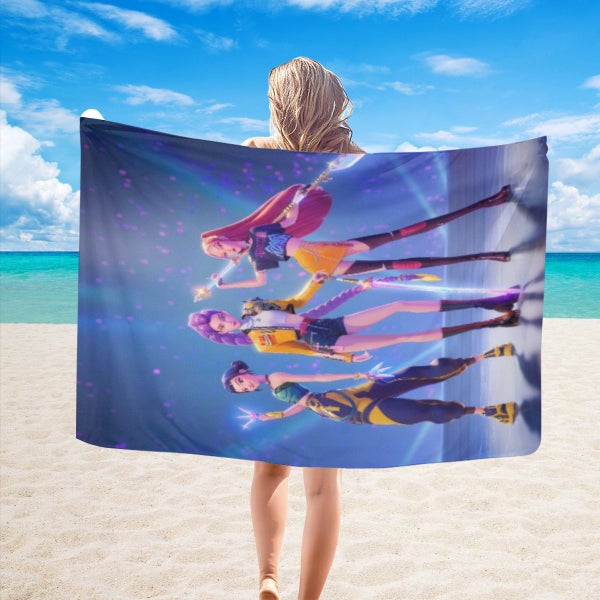 Demon Hunters Beach Towel 130×150cm – Quick Dry Microfiber Gaming Towel for Kids Carousel 1