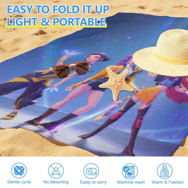 Demon Hunters Beach Towel 130×150cm – Quick Dry Microfiber Gaming Towel for Kids Carousel 2