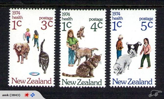 1054/6. NZ - 1974 Health / Pets Set (3) - UHM Carousel 1