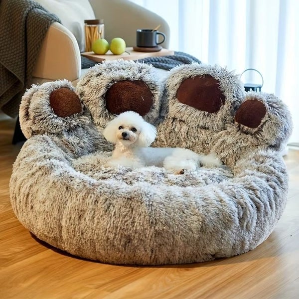 Fluffy Plush Dog Bed Large Small Pet Bed Sofa for Cats Puppy Carousel 2