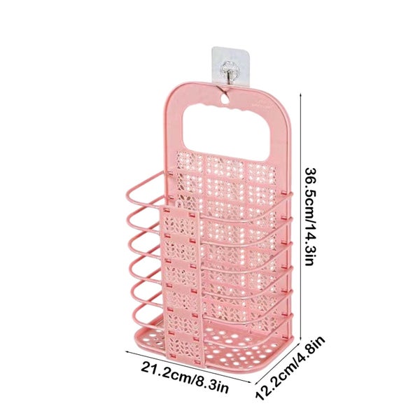 RV Bathroom Collapsible Hanging Laundry Basket,Plastic Dirty Laundry Basket Carousel 9
