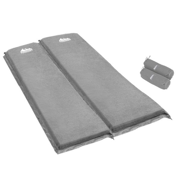 Weisshorn Self Inflating Mattress Camping Sleeping Air Bed Double Set Grey Carousel 1