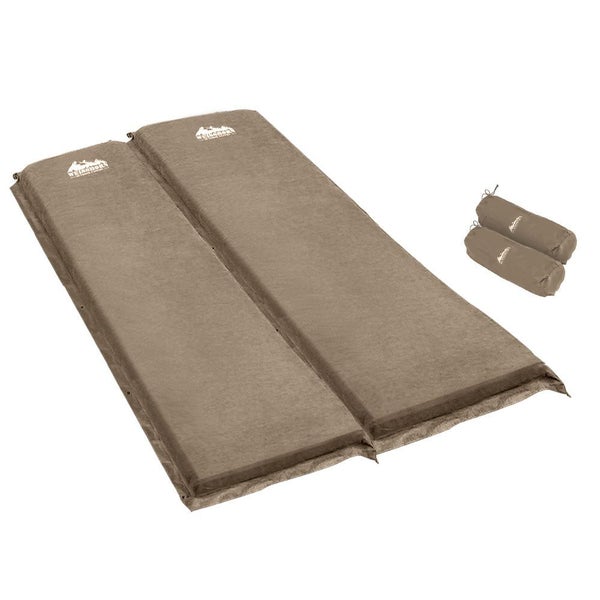 Weisshorn Self Inflating Mattress Camping Sleeping Air Bed Double Set Coffee Carousel 1