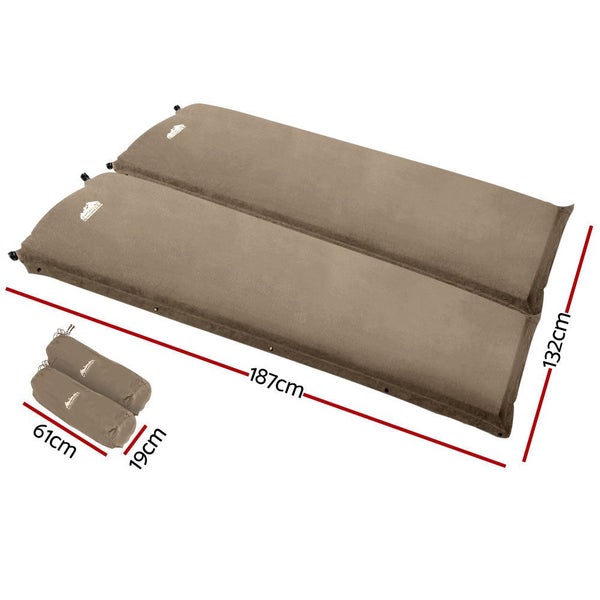 Weisshorn Self Inflating Mattress Camping Sleeping Air Bed Double Set Coffee Carousel 2
