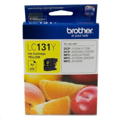 Brother LC131Y Ink Cartridge - Yellow 300 Pages - for Brother DCPJ152W / Carousel 1