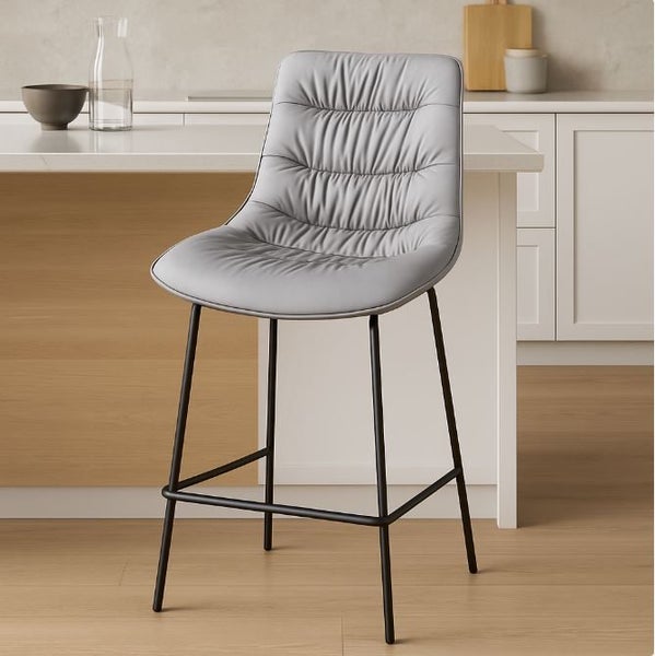 Kalishiran Bar Stool,Bar Chair (Black/White Metal) Carousel 1