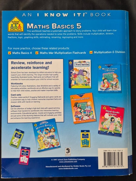 School Zone Math's Basic 5 workbook Age 9-11yr Carousel 6