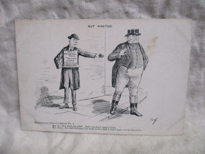 PC 8094 - Artist Comic Postcard - Not Wanted Mr Bull Carousel 1