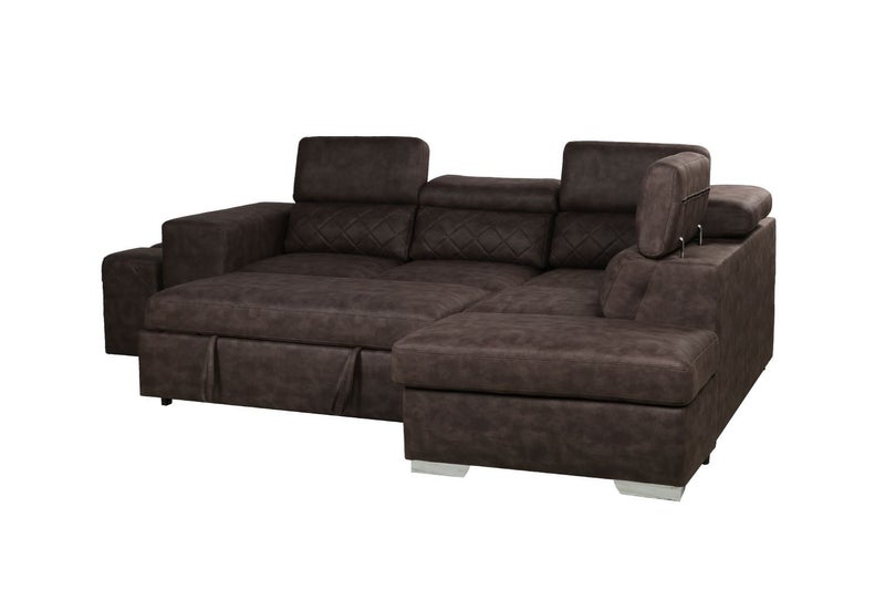 CASSIA Sectional Sofa/Sofa Bed with Storage & 2 Ottomans-Chaise Facing Right Carousel 1