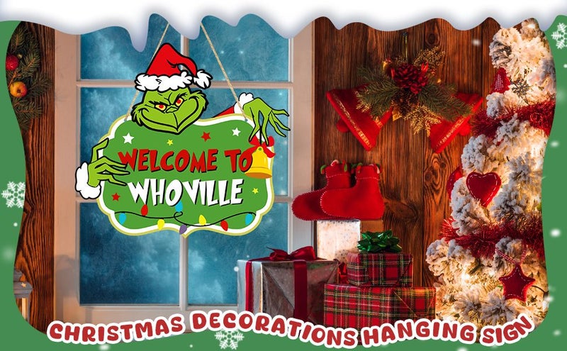 Christmas Decorations Hanging Sign Wooden Christmas Decor Door Sign Carousel 1