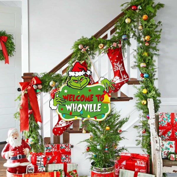 Christmas Decorations Hanging Sign Wooden Christmas Decor Door Sign Carousel 11