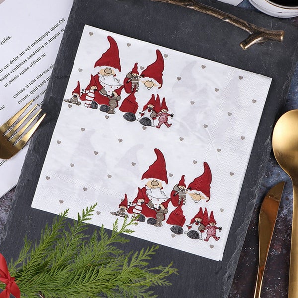 20 Pack Christmas Napkins Santa Xmas Tree Disposable Napkins Merry Christma Carousel 1