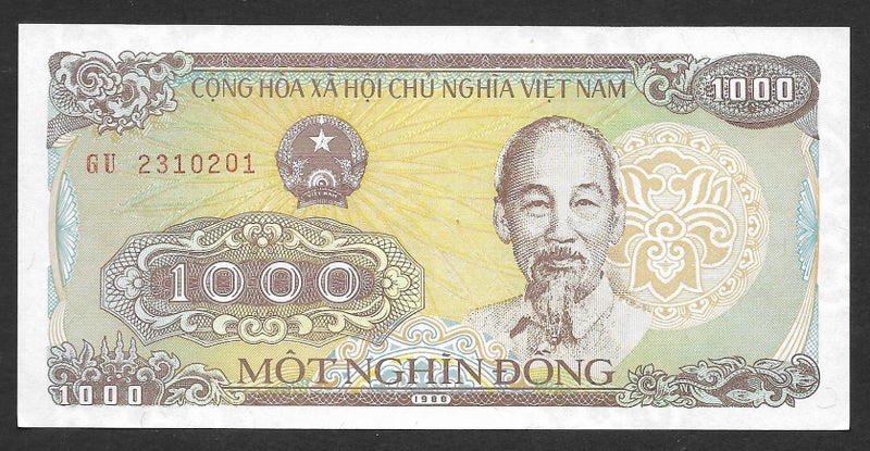 VIETNAM 1988 1000 Dong banknote (elephant) UNC Carousel 1