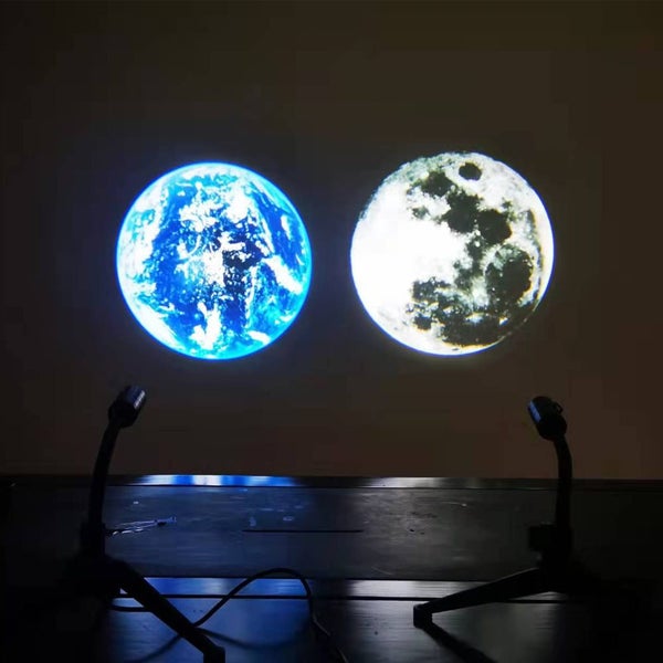 USB Powered Aluminum Moon and Earth Projection Lamp Carousel 2