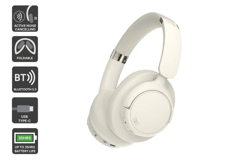 Kogan NC45 Active Noise Cancelling Over-Ear Headphones (Beige) Carousel 2
