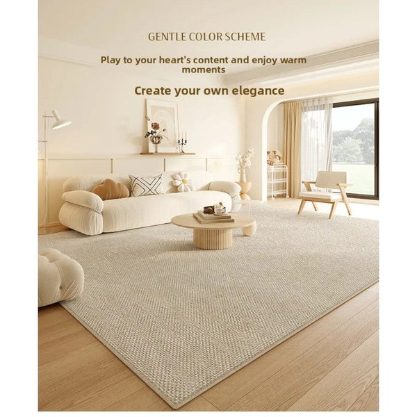 Area Rug 200x300cm Modern Minimalist Living Room Carpet - Warm Cream Linen Carousel 7