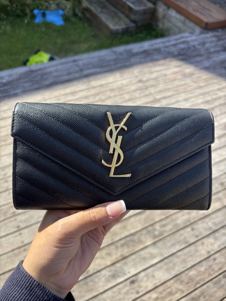 Saint Laurent Cassandre Long Wallet – Black & Gold64686187706369111