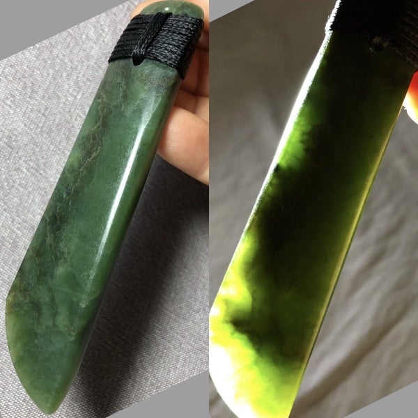 2 DAY AUCTION!: Large 11.2cm NZ Greenstone Toki Pendant, $1 Reserve Carousel 1