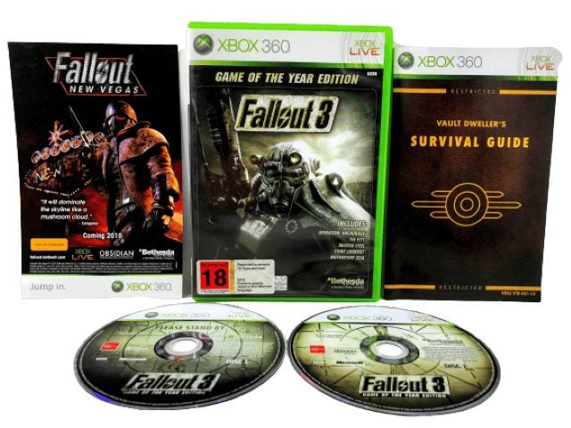 Fallout 3 GAME OF THE YEAR Edition (XBox 360 ORIGINAL PRINT) *MINT COMPLETE* Carousel 1