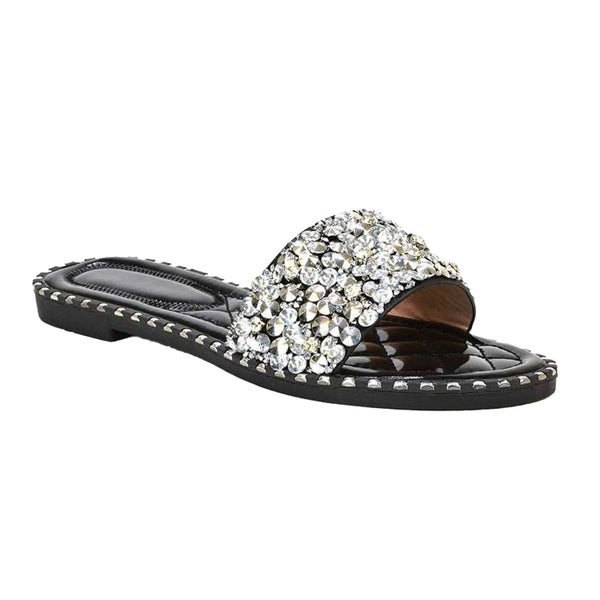 XY London Womens/Ladies Khaleesi Diamante Flat Carousel 1
