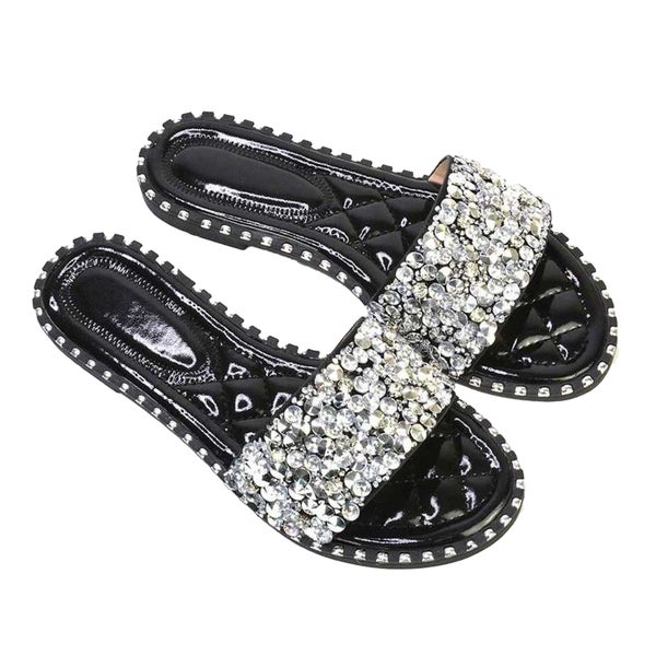 XY London Womens/Ladies Khaleesi Diamante Flat Carousel 4