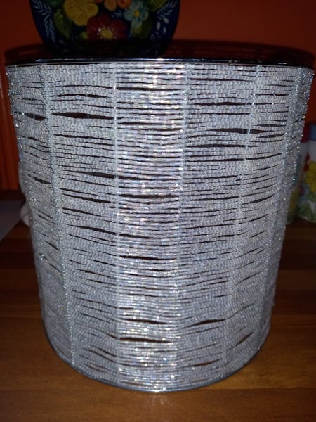 Striking Beaded Silver Metal Shade (for Ceiling or Lamp Base) Carousel 1