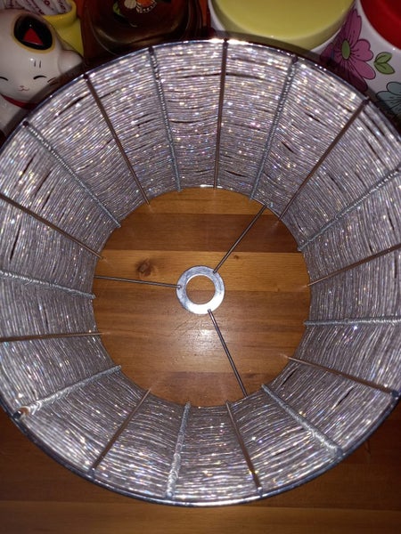 Striking Beaded Silver Metal Shade (for Ceiling or Lamp Base) Carousel 2