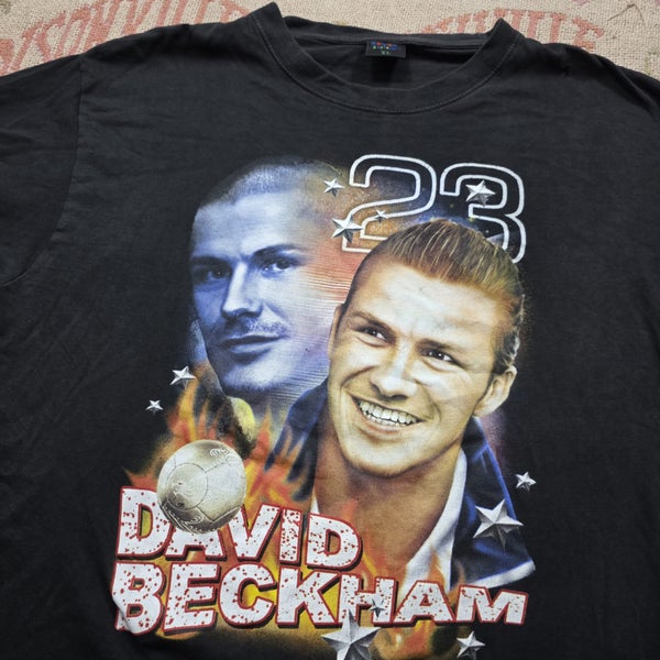 Y2k David Beckham Short Sleeve Graphic T-Shirt Black Size XL Carousel 2