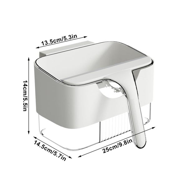 Wall-Mounted Kitchen Waste Bin with Scraper ¨C Heavy-Duty, Odor-Control 9L T Carousel 2
