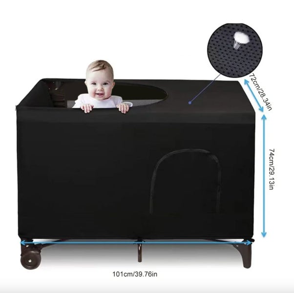 Blackout Cover for Pack N Play - Crib Blackout Cover Tent Carousel 2