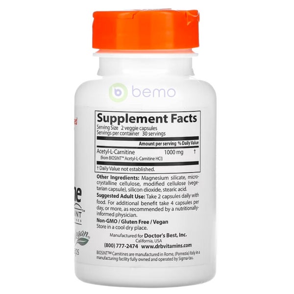 Doctor's Best, Acetyl L-Carnitine, 500mg, 60 Caps Carousel 2